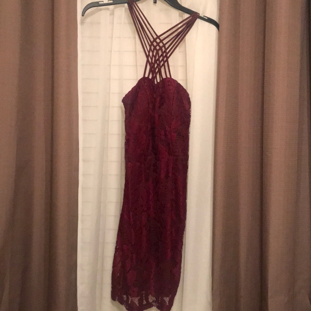 Maroon cocktail dress